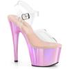Pleaser - ADORE708LQ Sandale à bride à la cheville, Pole dance chaussures - Transparent/Rose Product image